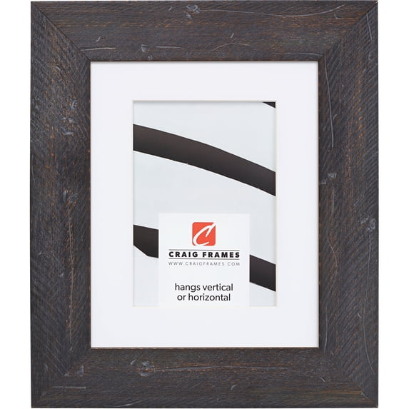Craig Frames Hatteras, 12x16 inch Picture Frame Matted for a 8x12 Photo, Black