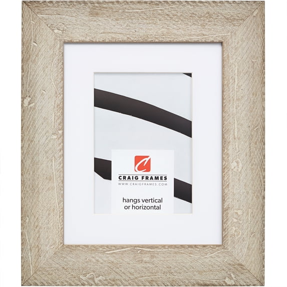 Craig Frames Hatteras, 12x16 inch Picture Frame Matted for a 8x12 Photo, White Wash