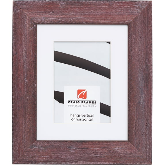 Craig Frames Hatteras, 12x36 inch Picture Frame Matted for a 8x32 Photo, Hibiscus Red