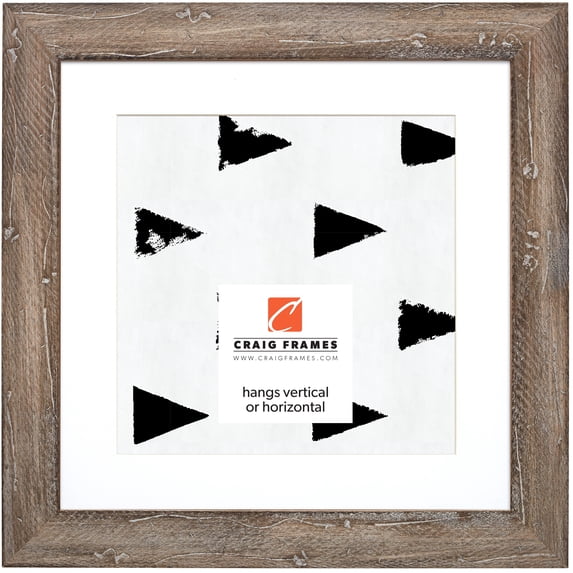 Craig Frames Hatteras, 16x16 inch Picture Frame Matted for a 12x12 Photo, Beach Wood