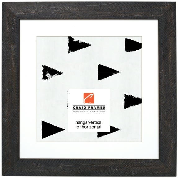 Craig Frames Hatteras, 16x16 inch Picture Frame Matted for a 12x12 Photo, Black
