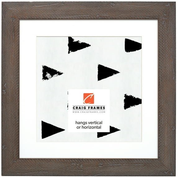 Craig Frames Hatteras, 16x16 inch Picture Frame Matted for a 12x12 Photo, Grey Wash