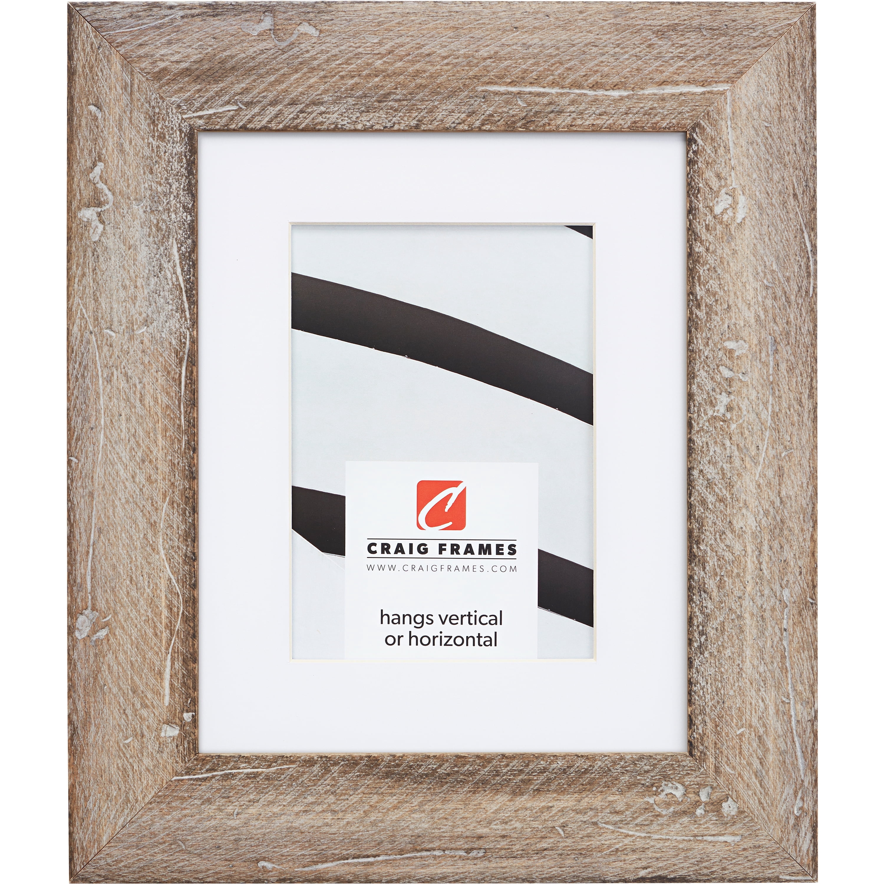 Craig Frames Hatteras, 18x24 inch Picture Frame Matted for a 12x18 Photo, Beach Wood