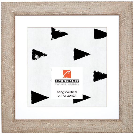 Craig Frames Hatteras, 20x20 inch Picture Frame Matted for a 16x16 Photo, White Wash