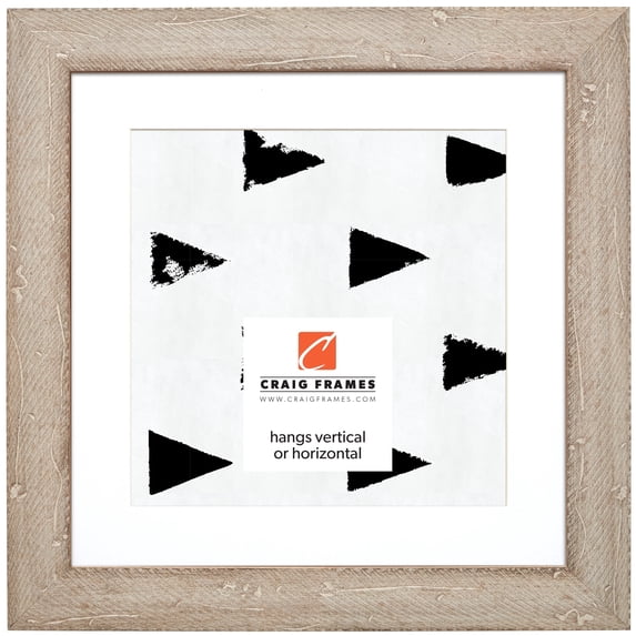Craig Frames Hatteras, 24x24 inch Picture Frame Matted for a 20x20 Photo, White Wash