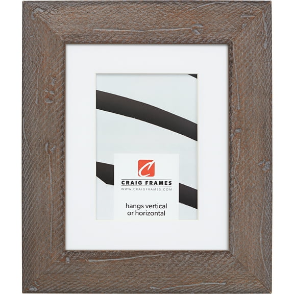 Craig Frames Hatteras, 8x10 inch Picture Frame Matted for a 5x7 Photo, Grey Wash