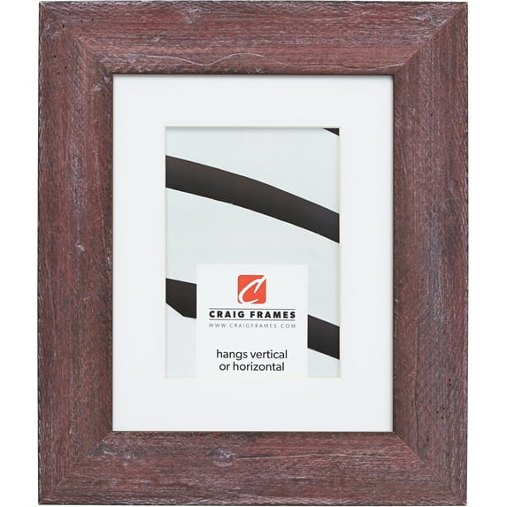 Craig Frames Hatteras, 8x10 inch Picture Frame Matted for a 5x7 Photo, Hibiscus Red