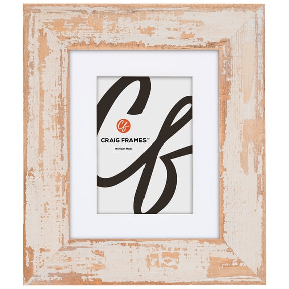 Craig Frames Hatteras XL, 10x13 Picture Frame Matted for a 7x10 Photo, Oak Whitewash