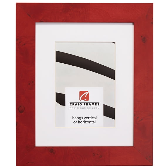 Craig Frames Innovations, 14x22 inch Red Burl Picture Frame Matted for a 11x17 Photo