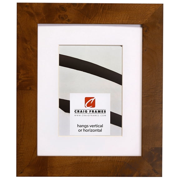Craig Frames Innovations, 20x26 inch Brown Burl Picture Frame Matted for a 16x22 Photo