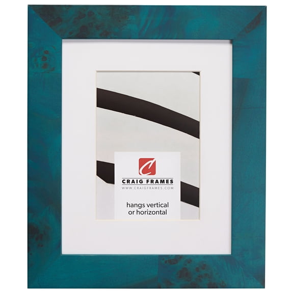 Craig Frames Innovations, 5x7 inch Turquoise Burl Picture Frame Matted for a 4x6 Photo