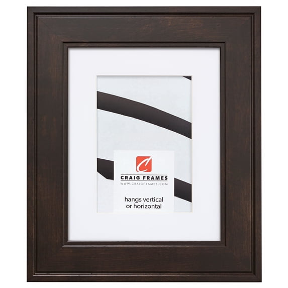 Craig Frames Inspirations, 18x24 inch Espresso Walnut Picture Frame Matted for a 12x18 Photo