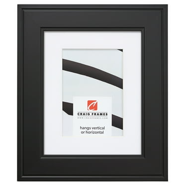 Craig Frames Inspirations, 18x24 inch Gallery Black Picture Frame Matted for a 12x18 Photo