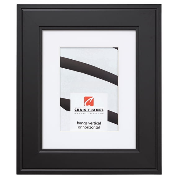 Craig Frames Inspirations, 20x24 inch Gallery Black Picture Frame Matted for a 16x20 Photo