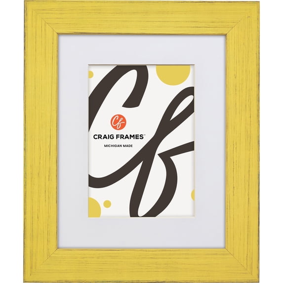 Craig Frames Jasper, 10x12 inch Country Southern Yellow Picture Frame Matted for a 8x10 Photo