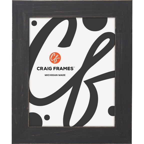 Craig Frames Jasper, 11x12 inch Picture Frame, Country Charcoal Black