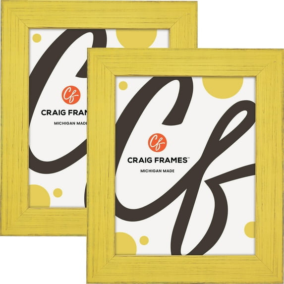 Craig Frames Jasper, 12x18 inch Picture Frame, Country Southern Yellow, Set of 2