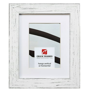 Craig Frames Jasper, 12x36 inch Country Marshmallow White Picture Frame Matted for an 8x32 Photo
