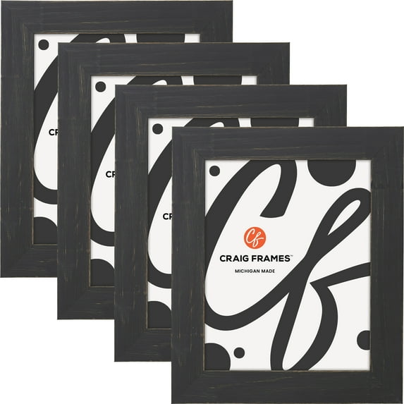 Craig Frames Jasper, 14x22 inch Picture Frame, Country Charcoal Black, Set of 4
