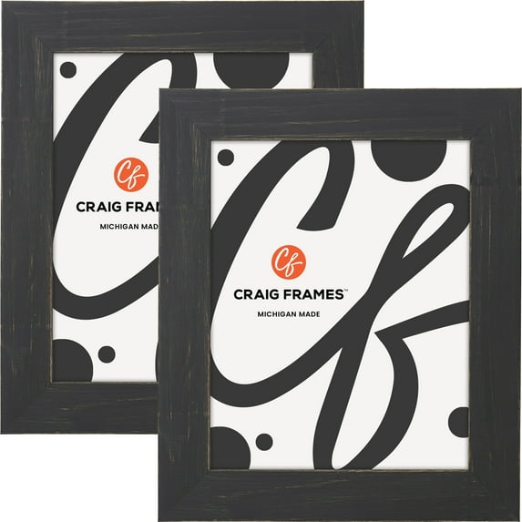 Craig Frames Jasper, 16x19 inch Picture Frame, Country Charcoal Black, Set of 2