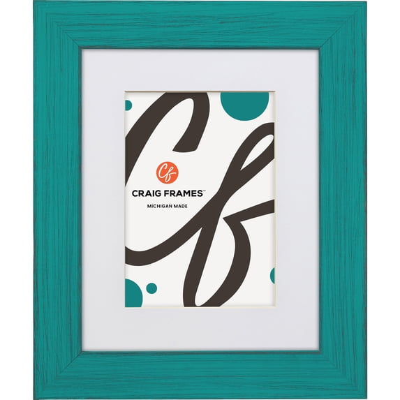 Craig Frames Jasper, 16x20 inch Country French Teal Picture Frame Matted for a 11x14 Photo