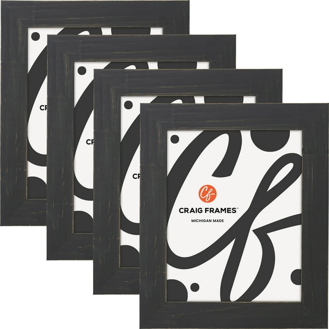 Craig Frames Jasper, 17x23 inch Picture Frame, Country Charcoal Black, Set of 4