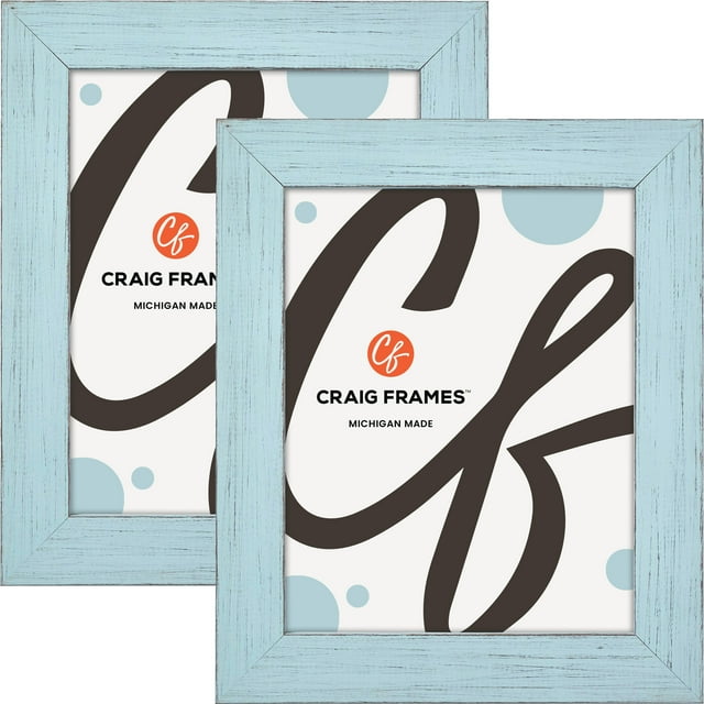 Craig Frames Jasper, 22x33 inch Picture Frame, Country Sky Blue, Set of 2