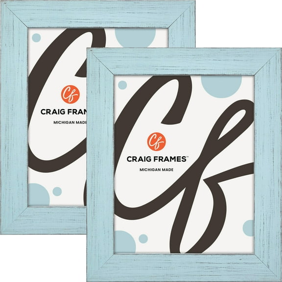 Craig Frames Jasper, 4x6 inch Picture Frame, Country Sky Blue, Set of 2