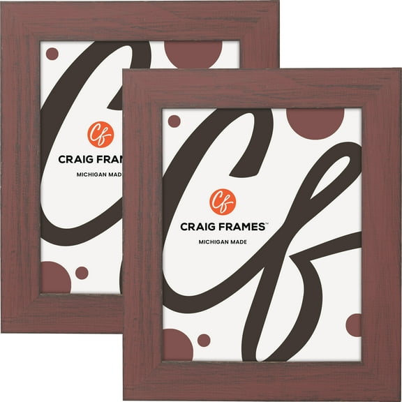 Craig Frames Jasper, 4x9 inch Picture Frame, Country Alabama Red, Set of 2