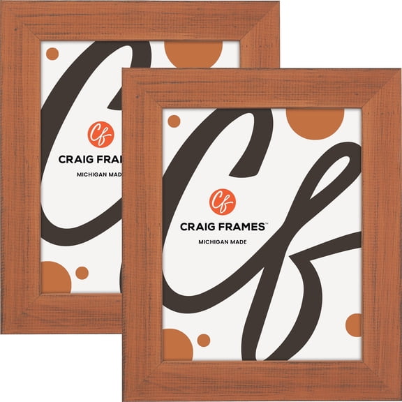 Craig Frames Jasper, 4x9 inch Picture Frame, Country Bourbon Orange, Set of 2