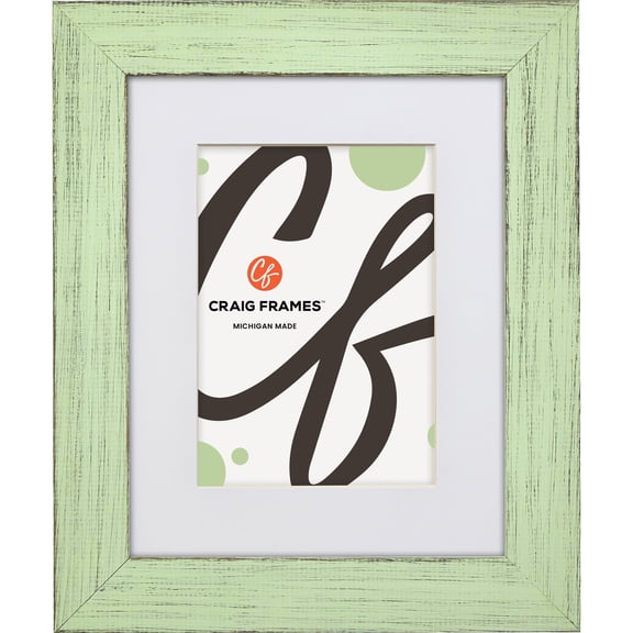 Craig Frames Jasper, 5x7 inch Country Mint Julep Picture Frame Matted for a 4x6 Photo