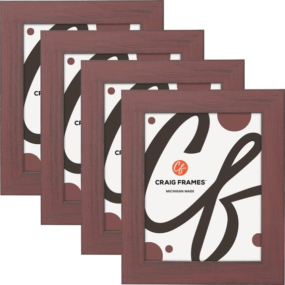 Craig Frames Jasper, 6x11 inch Picture Frame, Country Alabama Red, Set of 4