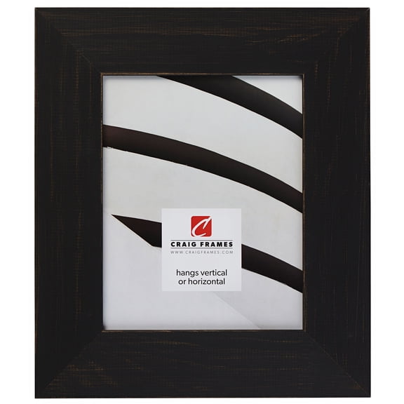 Craig Frames Jasper Wide, 14x18 inch Picture Frame, Country Charcoal Black