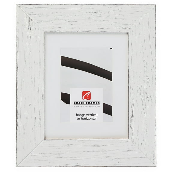 Craig Frames Jasper Wide, 16x16 inch Country Marshmallow White Picture Frame Matted for a 12x12 Photo