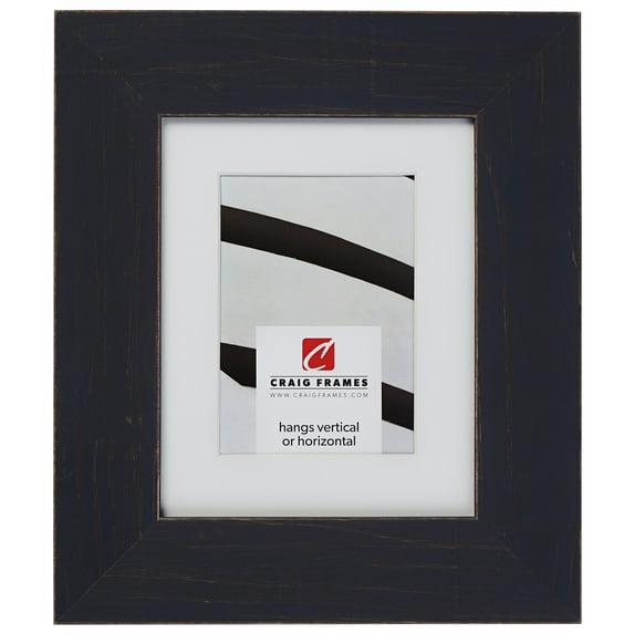 Craig Frames Jasper Wide, 16x20 inch Country Weathered Blue Picture Frame Matted for a 11x14 Photo