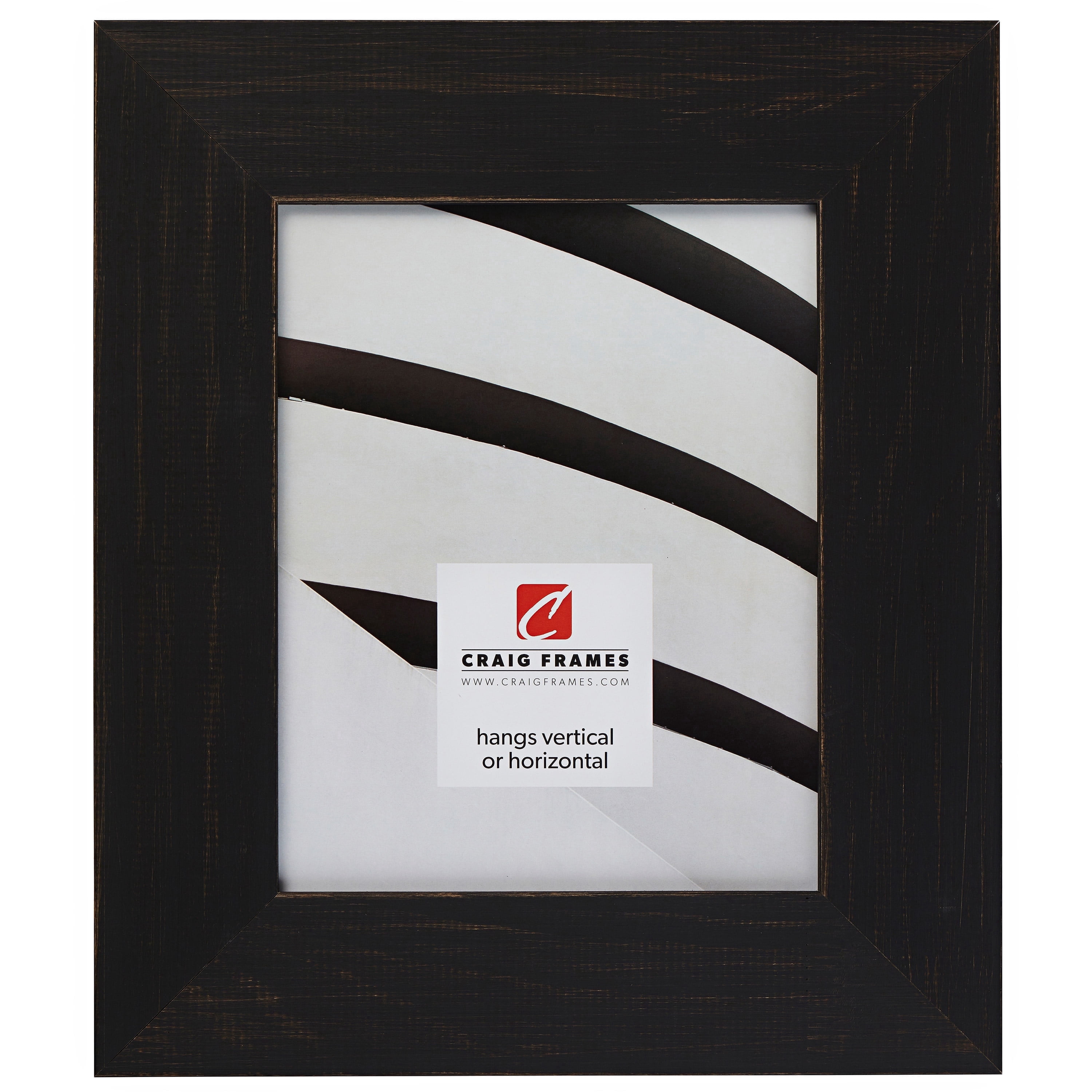 Craig Frames Jasper Wide, 18x24 inch Picture Frame, Country Charcoal Black