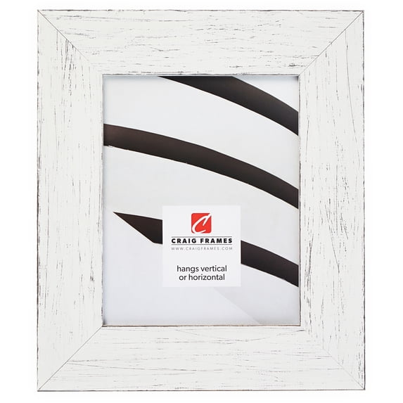 Craig Frames Jasper Wide, 4x10 inch Picture Frame, Country Marshmallow White