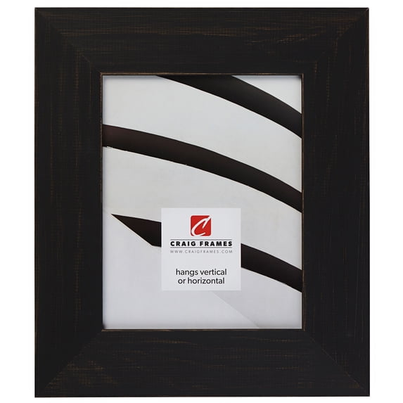 Craig Frames Jasper Wide, 5x7 inch Picture Frame, Country Charcoal Black