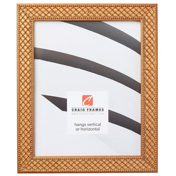 Craig Frames Lenox, 17x22 inch Picture Frame, Antique Gold Solid Wood
