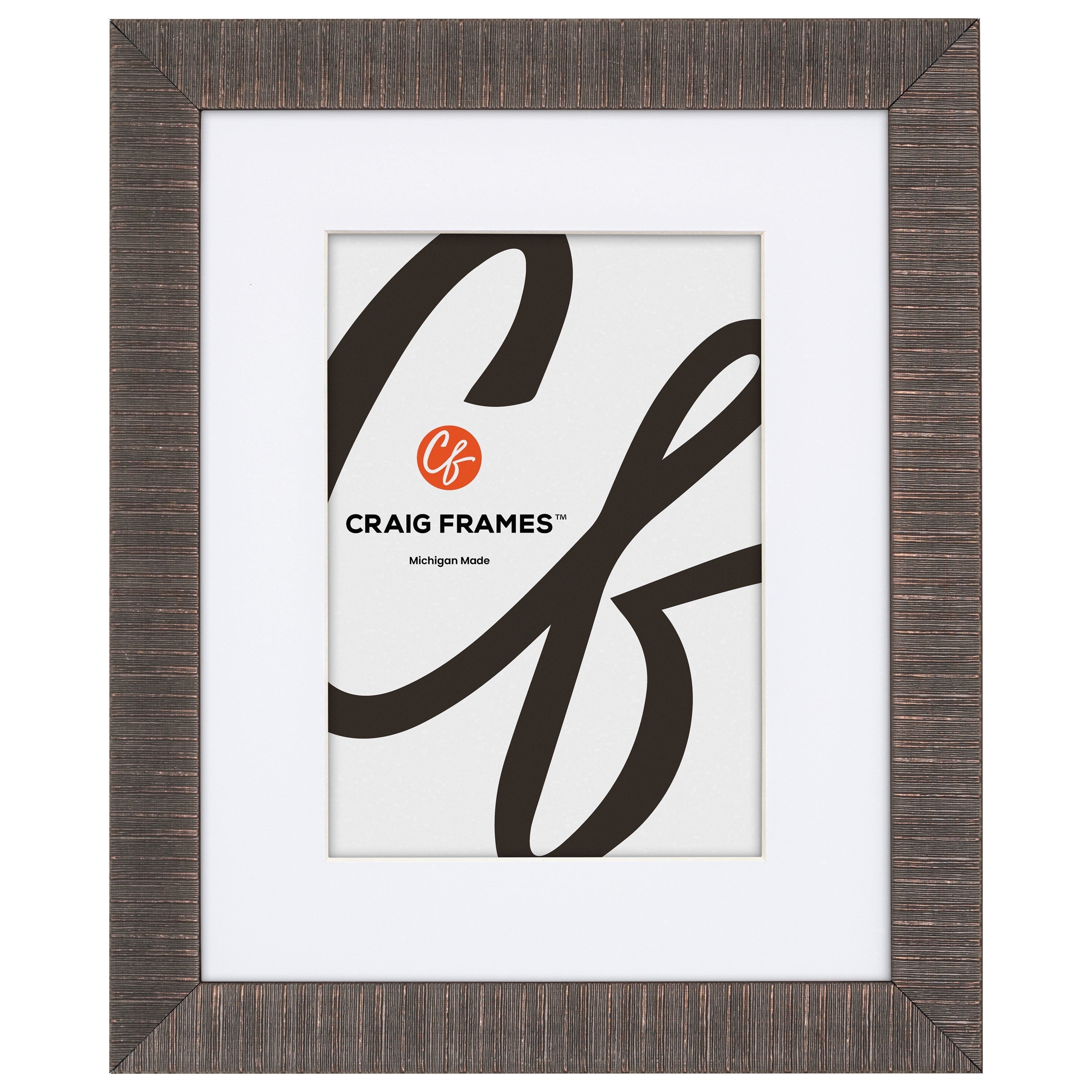 Craig Frames Linear, 18x24 Picture Frame Matted for a 12x18 Photo, Aged Bronze
