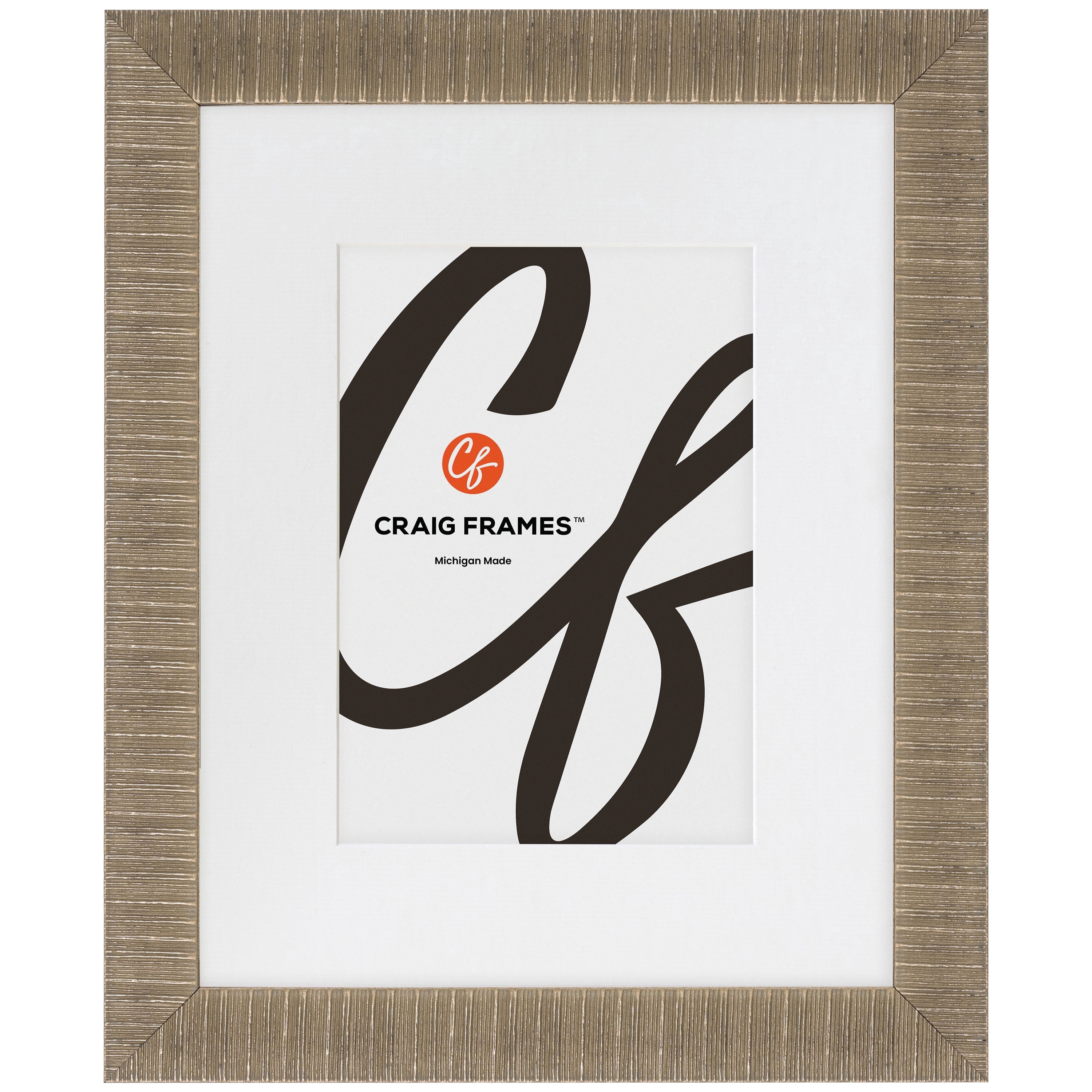 Craig Frames Linear, 18x24 Picture Frame Matted for a 12x18 Photo, Aged Silver