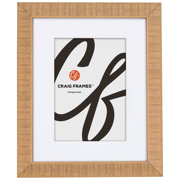 Craig Frames Linear, 20x27 Picture Frame Matted for a 16x24 Photo, Gold