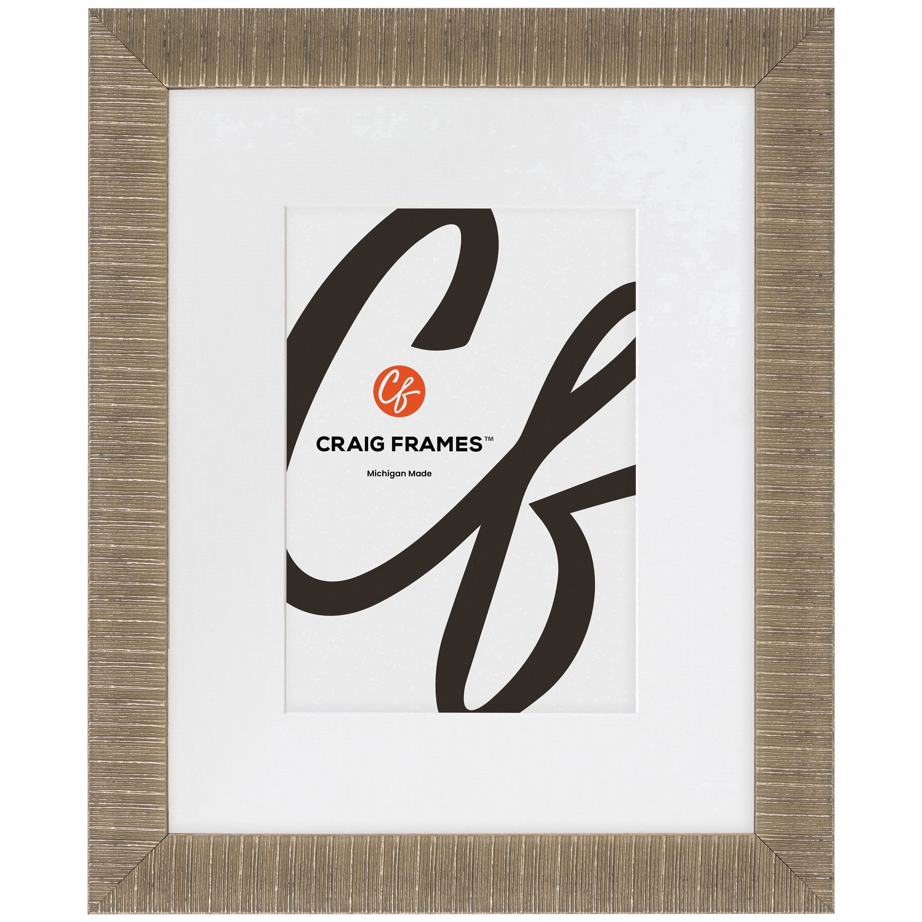 Craig Frames Linear, 22x28 Picture Frame Matted for an 18x24 Photo, Aged Silver