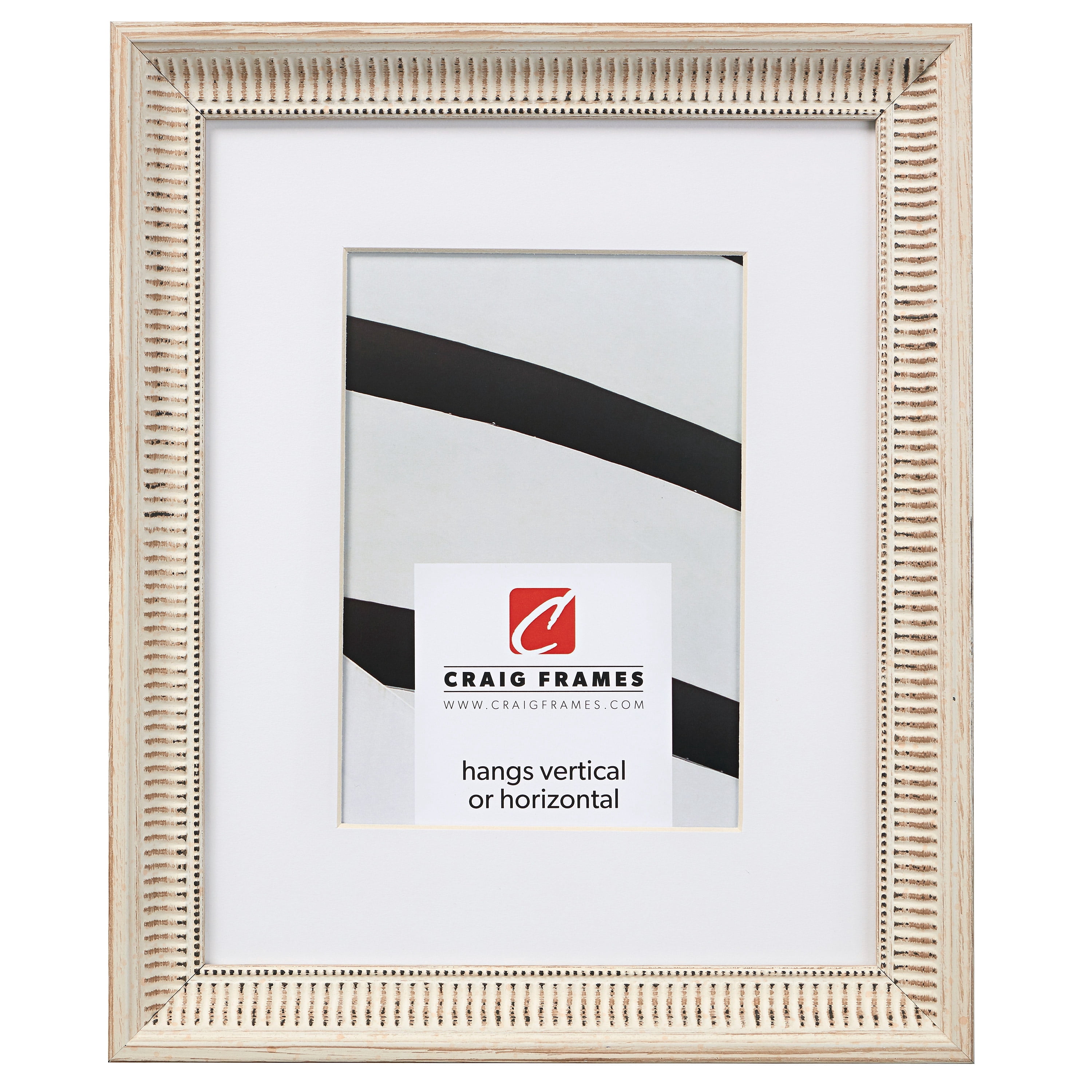 Craig Frames Luella, 18x24 inch Ornate Picture Frame Matted for a 12x18 Photo, Off-White