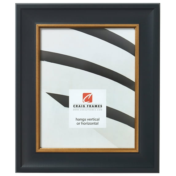 Craig Frames Martin, 10x12 inch Picture Frame, Black Velvet and Gold