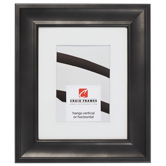 Craig Frames Martin, 11x14 inch Black Picture Frame Matted for an 8x10 Photo