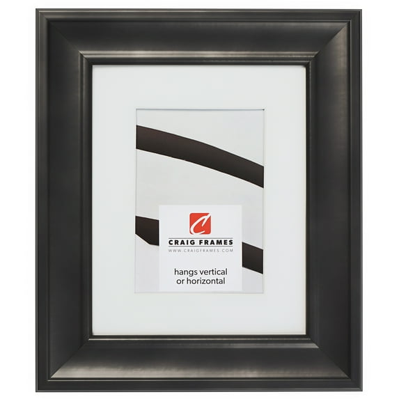 Craig Frames Martin, 14x20 inch Black Picture Frame Matted for a 11x17 Photo