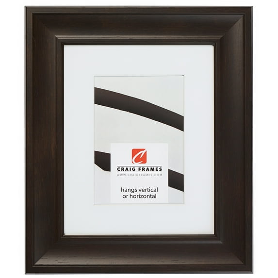 Craig Frames Martin, 14x20 inch Dark Walnut Brown Picture Frame Matted for a 11x17 Photo