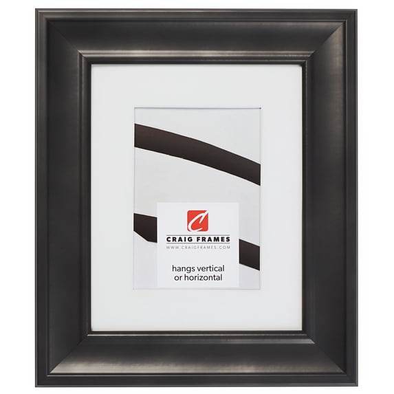 Craig Frames Martin, 18x24 inch Black Picture Frame Matted for a 12x18 Photo