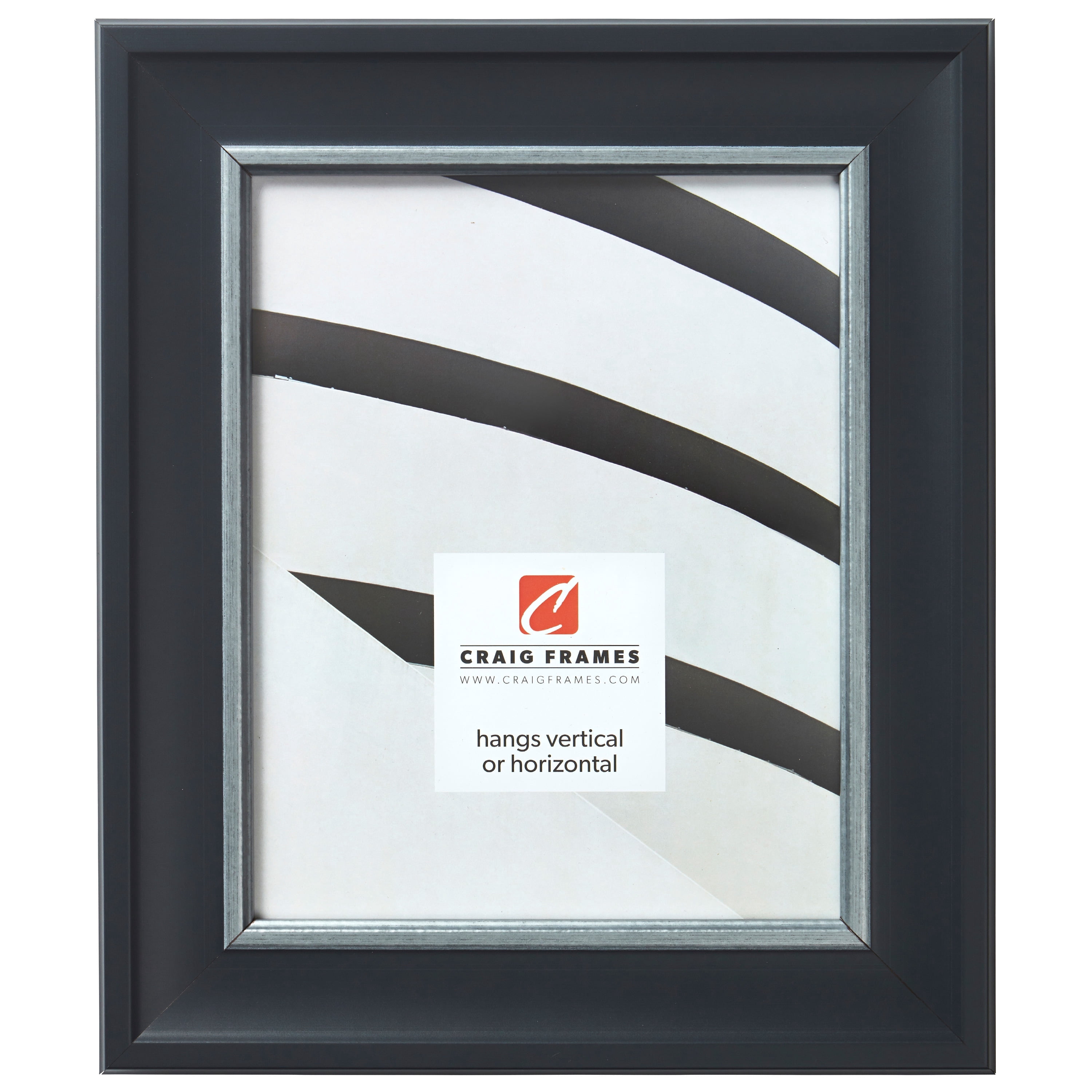 Craig Frames Martin, 18x24 inch Picture Frame, Black Velvet and Silver